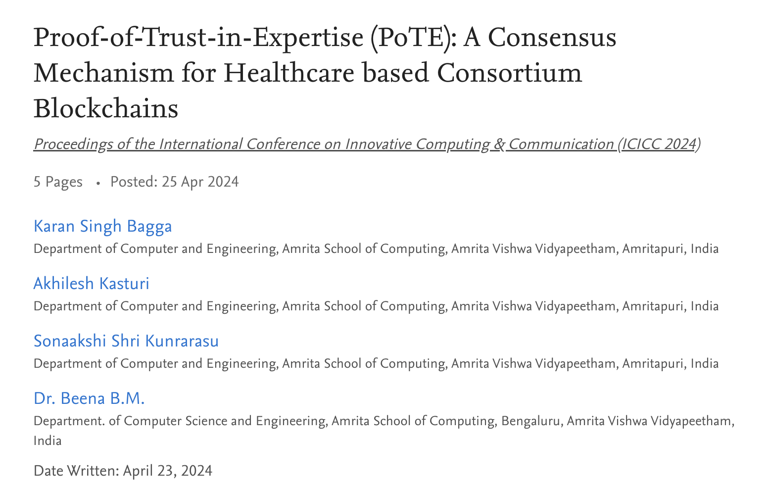 Proof-of-Trust-in-Expertise publication page